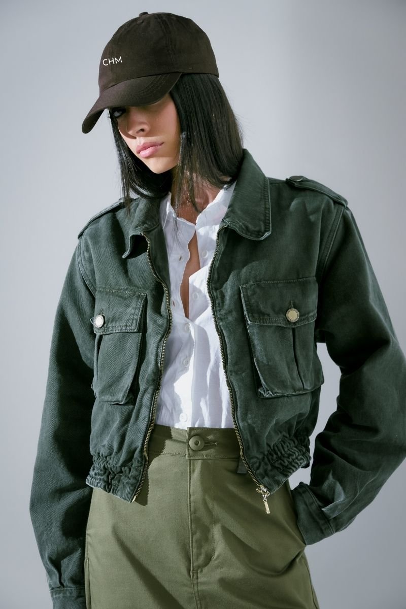 Jaqueta Feminina Bomber Stone - Verde Militar
